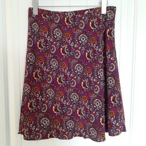 Garnet Hill Floral Print A-Line Skirt Purple Size 10